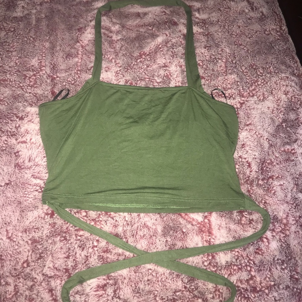 Shein wrap around halter crop top